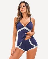 Cami Set Lace Trim Short Pjs Sets